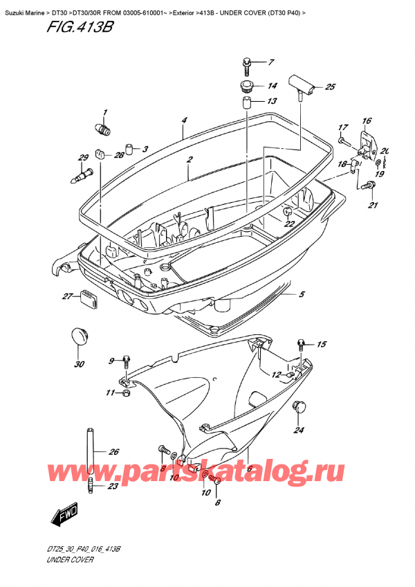  ,    , Suzuki DT30/30R  FROM 03005-610001~ , Under Cover (Dt30 P40)