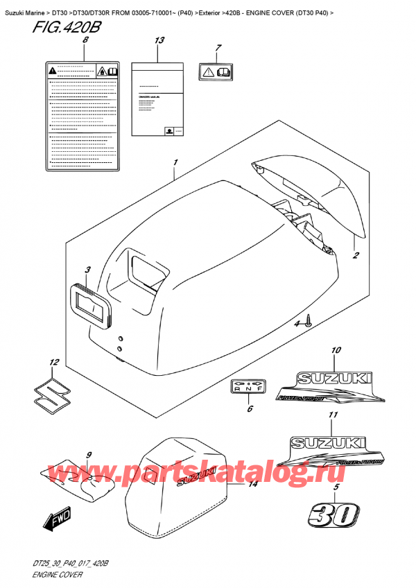  ,  , Suzuki DT30 S/L FROM 03005-710001~ (P40), Engine Cover (Dt30 P40)