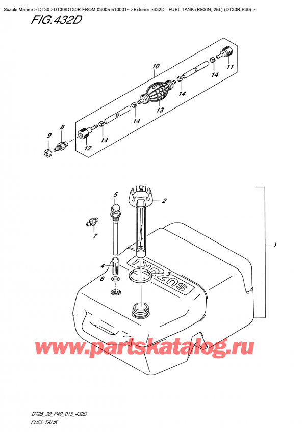 ,   , Suzuki DT30R S/L FROM 03005-510001~, Fuel  Tank  (Resin,  25L)  (Dt30R  P40)