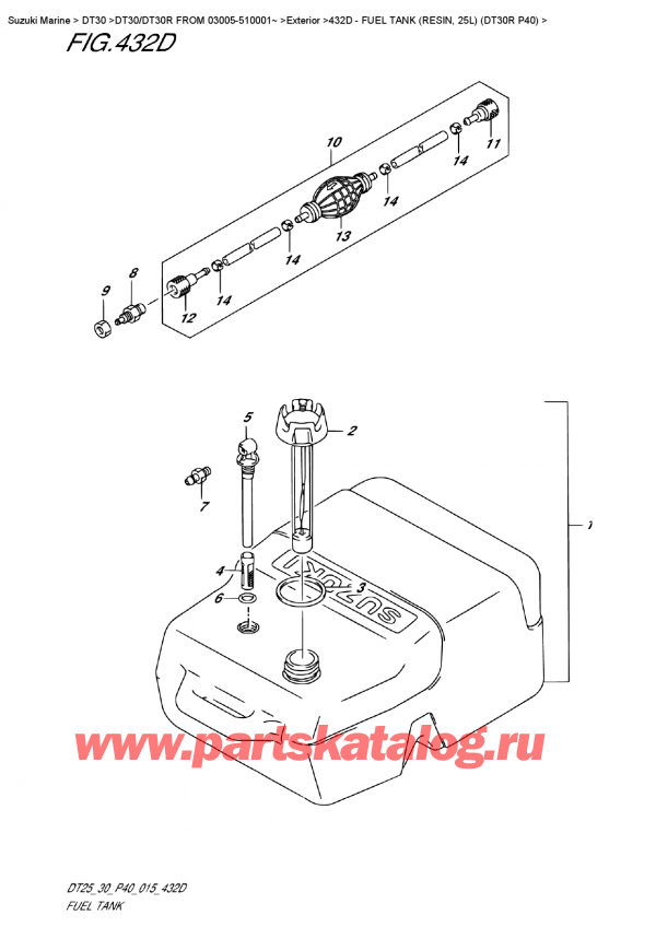 ,   , Suzuki DT30R S/L FROM 03005-510001~,   (Resin, 25L) (Dt30R P40)