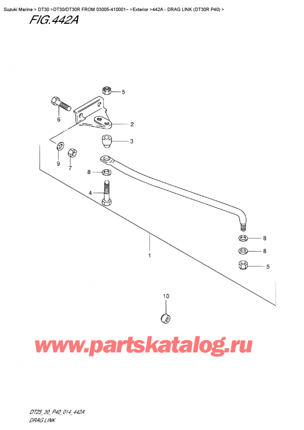  ,   , SUZUKI DT30R S / L FROM 03005-410001~  2014 , Drag  Link  (Dt30R P40)