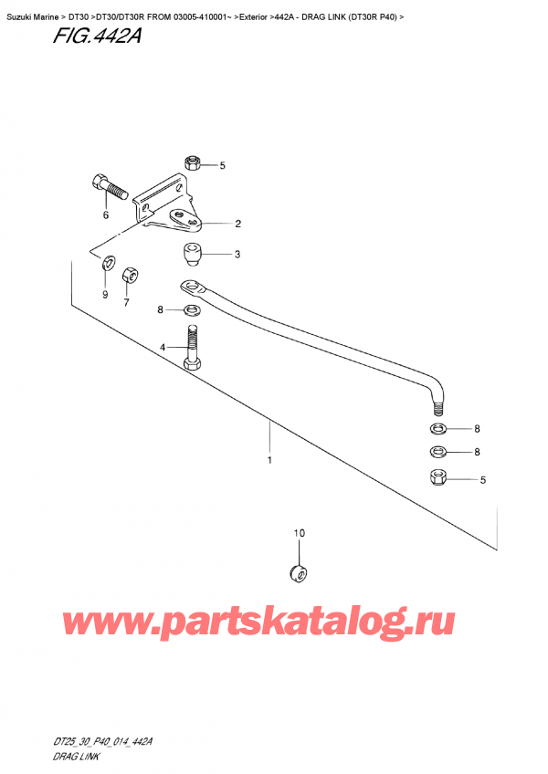 ,   , Suzuki DT30R S / L FROM 03005-410001~  2014 , Drag  Link  (Dt30R P40) /   (Dt30R P40)