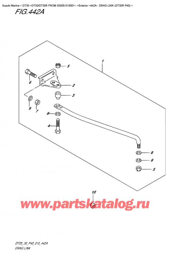 �������������, �� ��������� ���������, Suzuki DT30R S/L FROM 03005-510001~, Drag  Link  (Dt30R P40)