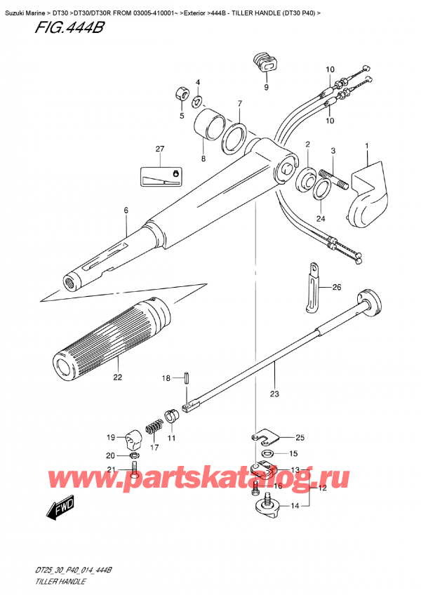 ,   , Suzuki DT30 S-L FROM 03005-410001~, Tiller  Handle (Dt30  P40) -  (Dt30 P40)