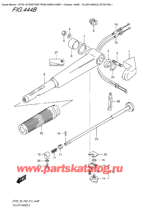  ,   , Suzuki DT30 S-L FROM 03005-410001~  2014 , Tiller  Handle (Dt30  P40) /  (Dt30 P40)