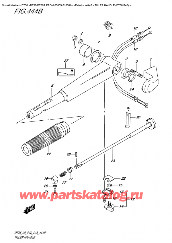  ,   , Suzuki DT30E S/L FROM 03005-510001~, Tiller  Handle (Dt30  P40)