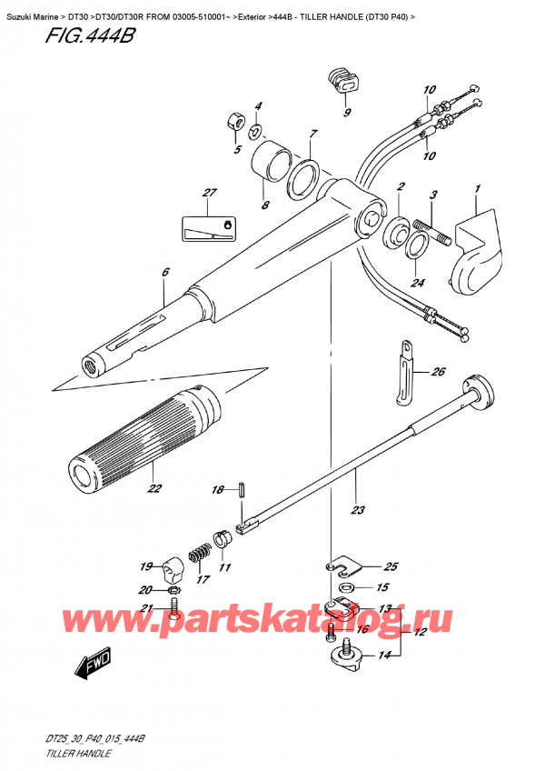  , , Suzuki DT30E S/L FROM 03005-510001~  2015 ,  (Dt30 P40) / Tiller  Handle (Dt30  P40)