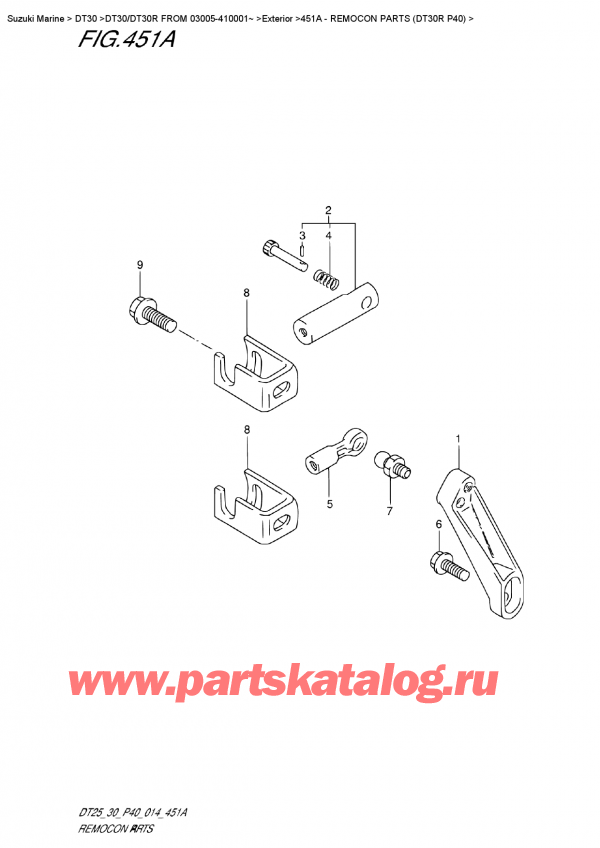 ������ �������������, �� �������� �����, SUZUKI DT30R S / L FROM 03005-410001~, Remocon  Parts (Dt30R  P40) / Remocon Parts (Dt30R P40)