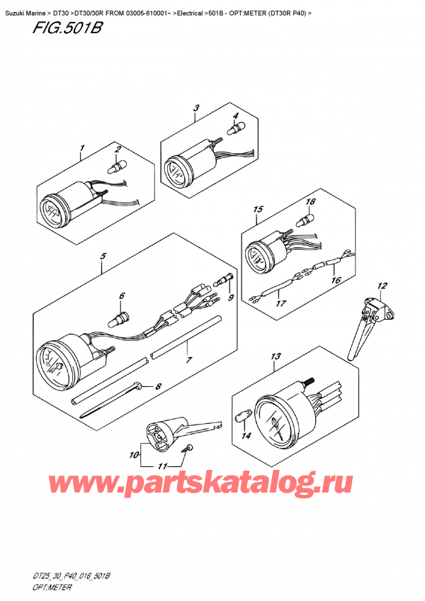 ,   , SUZUKI DT30 RS / RL  FROM 03005-610001~   2016 , Opt:meter (Dt30R P40) / :  (Dt30R P40)