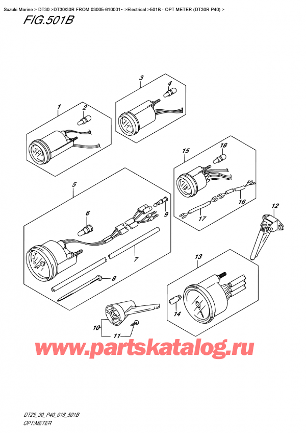 ,   , SUZUKI DT30 RS / RL  FROM 03005-610001~   2016 , Opt:meter (Dt30R P40)