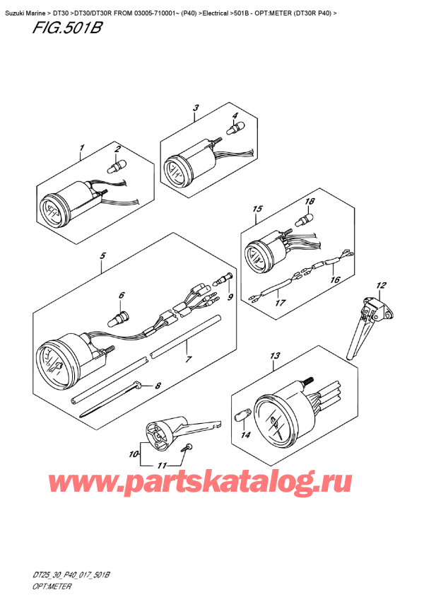  ,   , Suzuki DT30R S/L FROM 03005-710001~ (P40)  2017 , Opt:meter (Dt30R P40) - :  (Dt30R P40)