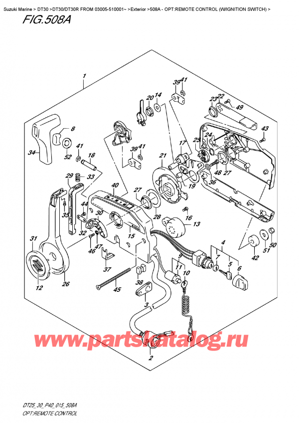  ,   , Suzuki DT30E S/L FROM 03005-510001~, :   (W / ignition ) - Opt:remote Control  (W/ignition  Switch)