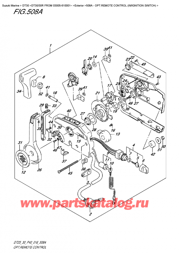  ,   , Suzuki DT30/30R  FROM 03005-610001~ , Opt:remote Control (W/ignition Switch)