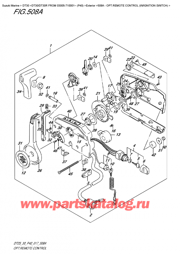 ,   , SUZUKI DT30E S/L FROM 03005-710001~ (P40), Opt:remote Control  (W/ignition  Switch)