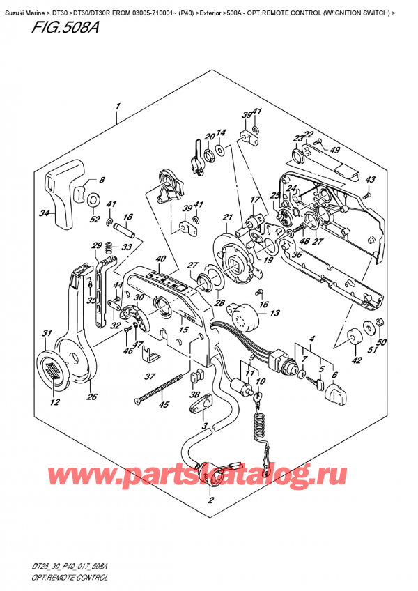   ,   , SUZUKI DT30 S/L FROM 03005-710001~ (P40)  2017 , Opt:remote Control  (W/ignition  Switch) / :   (W / ignition )