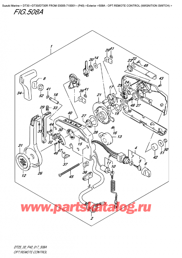  ,    , Suzuki DT30 S/L FROM 03005-710001~ (P40), Opt:remote Control  (W/ignition  Switch) / :   (W / ignition )