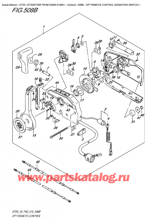 , , Suzuki DT30 S/L FROM 03005-510001~, Opt:remote Control  (N/ignition  Switch)