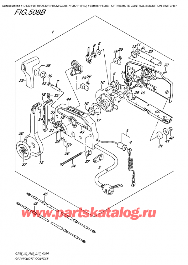   ,   , Suzuki DT30R S/L FROM 03005-710001~ (P40), Opt:remote Control  (N/ignition  Switch)