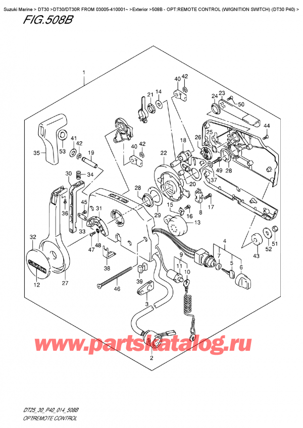  ,   , Suzuki DT30 S-L FROM 03005-410001~, Opt:remote Control  (W/ignition  Switch)  (Dt30  P40)