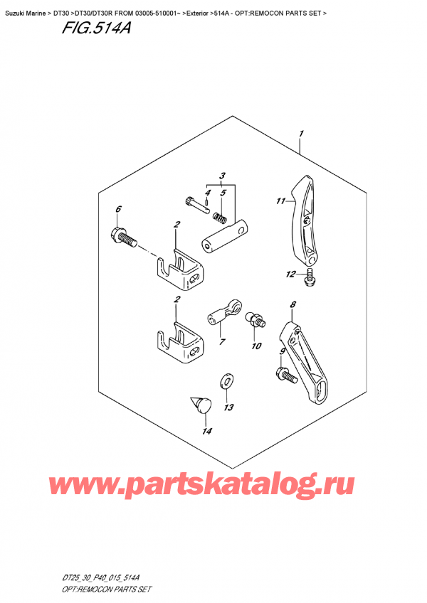 ��������, �� ���������, Suzuki DT30E S/L FROM 03005-510001~ ������ 2015 ����, Opt:remocon Parts  Set