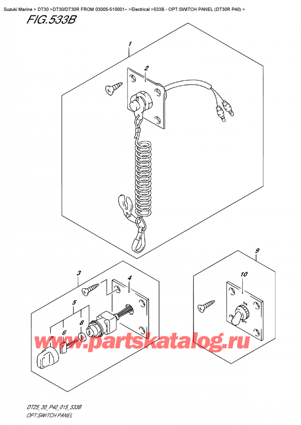  ,   , Suzuki DT30R S/L FROM 03005-510001~, Opt:switch Panel  (Dt30R  P40)