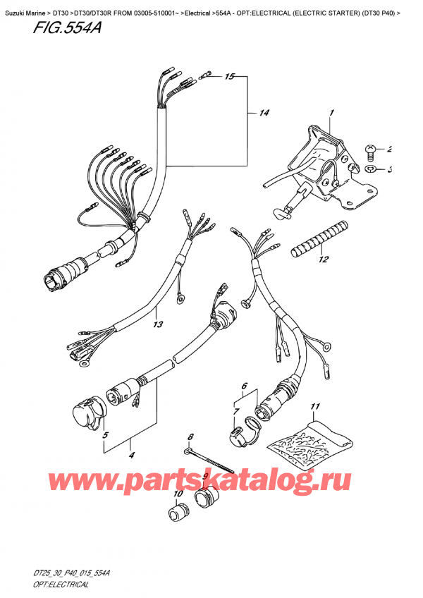 ,   , Suzuki DT30R S/L FROM 03005-510001~  2015 , Opt:electrical (Electric  Starter)  (Dt30  P40)