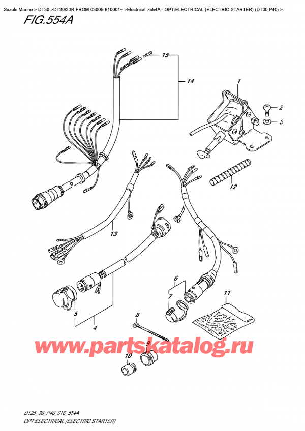 ������������ ��������, �� ��������� ���������, SUZUKI DT30/30R  FROM 03005-610001~  ������ 2016 ����, �����: ��������� �� ������ � ���������������� (Dt30 P40) - Opt:electrical (Electric Starter) (Dt30 P40)