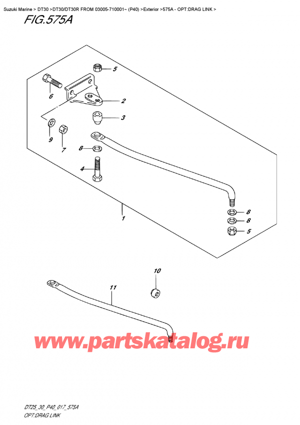  ,   , Suzuki DT30 S/L FROM 03005-710001~ (P40), Opt:drag Link / :  