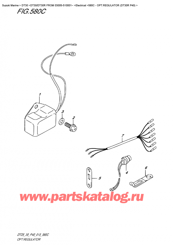   ,    , SUZUKI DT30R S/L FROM 03005-510001~  2015 , Opt:regulator (Dt30R  P40)