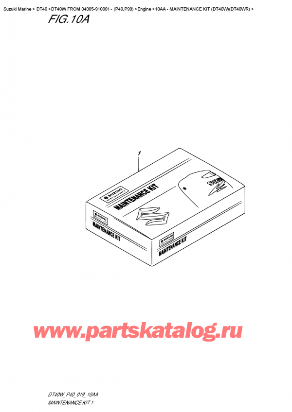 �������������, �� ��������� ���������, SUZUKI DT40W S-L FROM 04005-910001~ (P40) ������ 2019 ����, �������� ��� ������������ ������������ (Dt40W) (Dt40Wr)