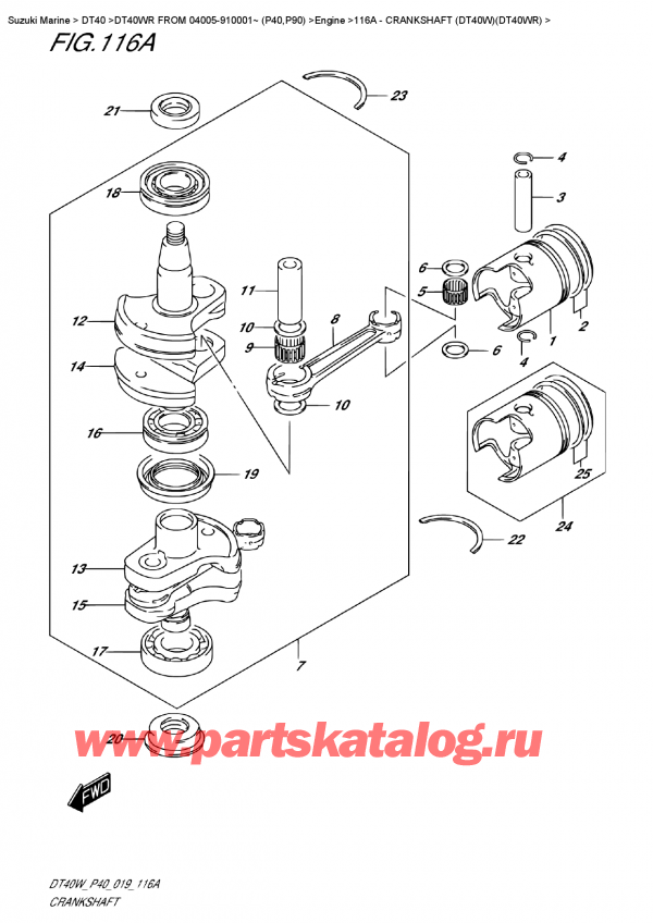  ,   ,  DT40W RS-RL FROM 04005-910001~ (P40)  2019 , Crankshaft (Dt40W)(Dt40Wr)
