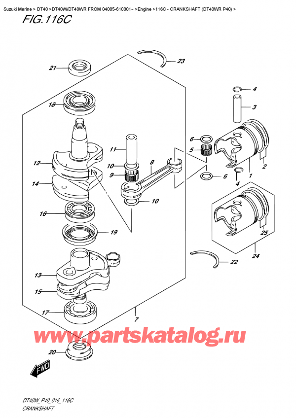   ,   , Suzuki DT40W RS/RL FROM 04005-610001~ ,  (Dt40Wr P40) / Crankshaft (Dt40Wr  P40)