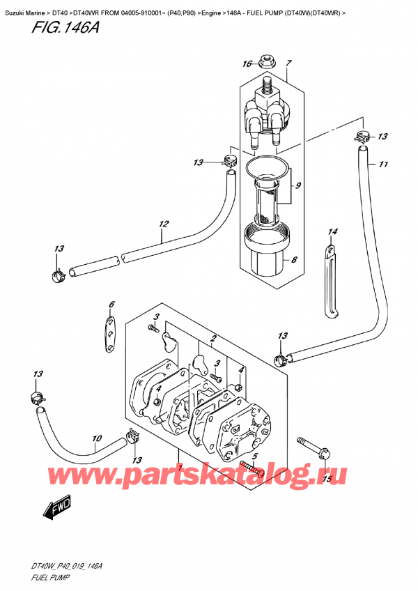  ,   ,  DT40W RS-RL FROM 04005-910001~ (P40)  2019 , Fuel  Pump (Dt40W)(Dt40Wr)