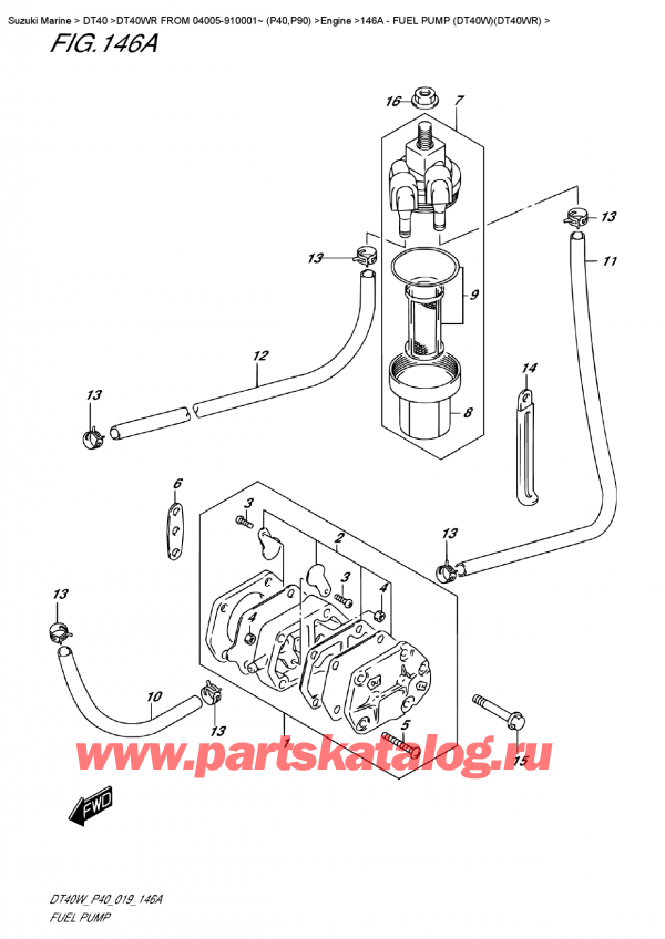  ,   , SUZUKI DT40W RS-RL FROM 04005-910001~ (P40)  2019 , Fuel  Pump (Dt40W)(Dt40Wr) /   (Dt40W) (Dt40Wr)