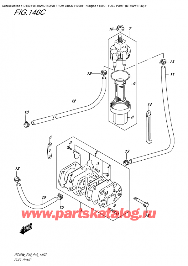 ,  , Suzuki DT40W RS/RL FROM 04005-610001~   2016 , Fuel  Pump (Dt40Wr  P40) -   (Dt40Wr P40)