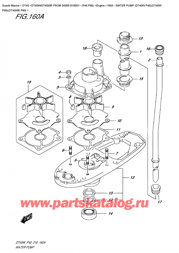   ,    , Suzuki DT40W S/L FROM 04005-810001~ (P40)  2018 , Water Pump (Dt40W    P40)(Dt40W  P90)(Dt40Wr  P90)