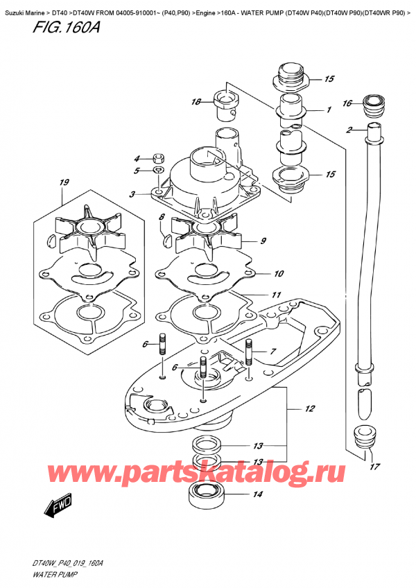  , , Suzuki DT40W S-L FROM 04005-910001~ (P40)  2019 , Water  Pump (Dt40W P40)(Dt40W  P90)(Dt40Wr  P90) -   (Dt40W P40) (Dt40W P90) (Dt40Wr P90)