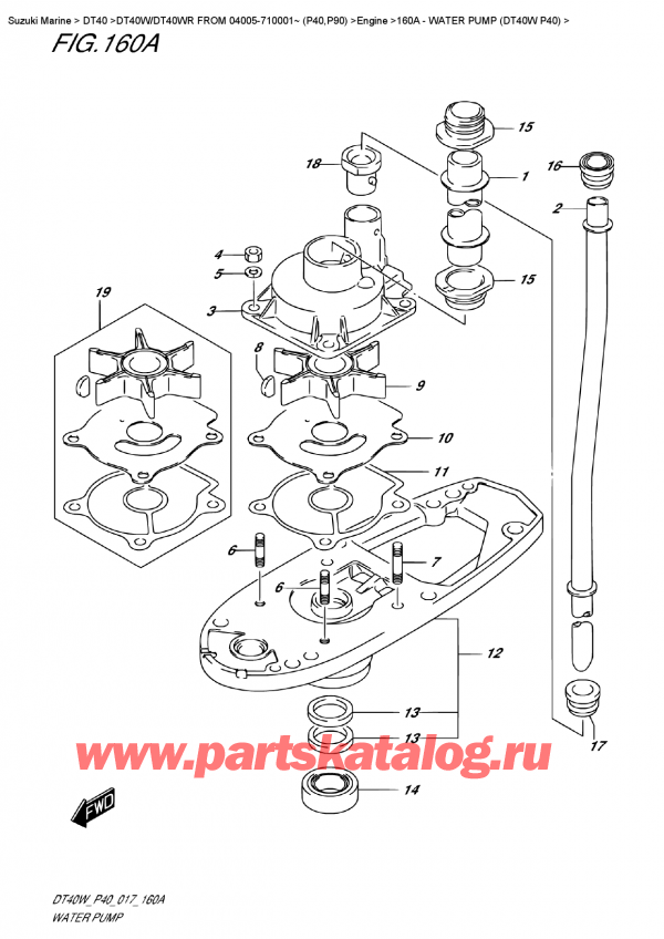  ,   , Suzuki DT40W S / L FROM 04005-710001~ (P40)  2017 , Water Pump (Dt40W    P40) /   (Dt40W P40)