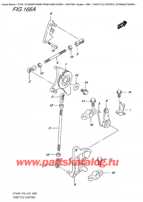  ,   , Suzuki DT40W RS / RL FROM 04005-810001~ (P40)  2018 , Throttle  Control  (Dt40W)(Dt40Wr)