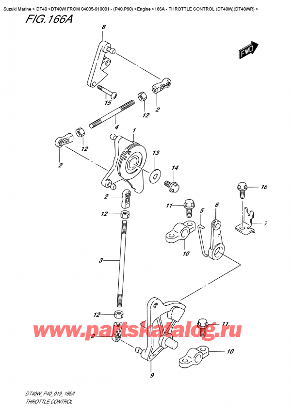  ,   , Suzuki DT40W S-L FROM 04005-910001~ (P40)  2019 , Throttle Control  (Dt40W)(Dt40Wr)