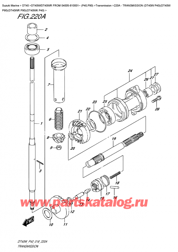  ,   , Suzuki DT40W S/L FROM 04005-810001~ (P40)  2018 ,  (Dt40W P40) (Dt40W P90) (Dt40Wr P90) (Dt40Wk P40) - Transmission (Dt40W  P40)(Dt40W  P90)(Dt40Wr  P90)(Dt40Wk  P40)