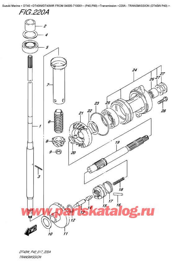   ,    , SUZUKI DT40W S / L FROM 04005-710001~ (P40)  2017 ,  (Dt40W P40)