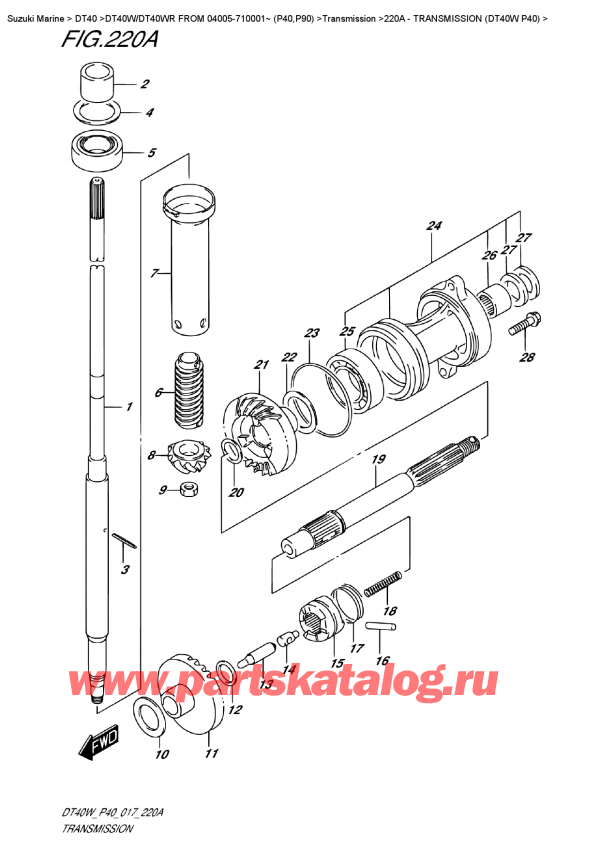 ,   , Suzuki DT40W S / L FROM 04005-710001~ (P40), Transmission (Dt40W  P40)