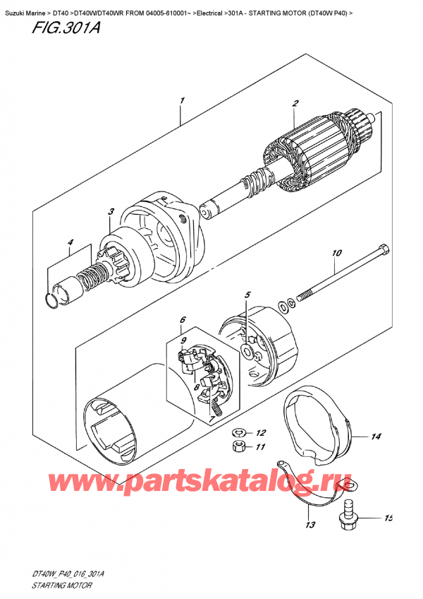  ,   , SUZUKI DT40W S/L FROM 04005-610001~   2016 , Starting Motor  (Dt40W  P40)