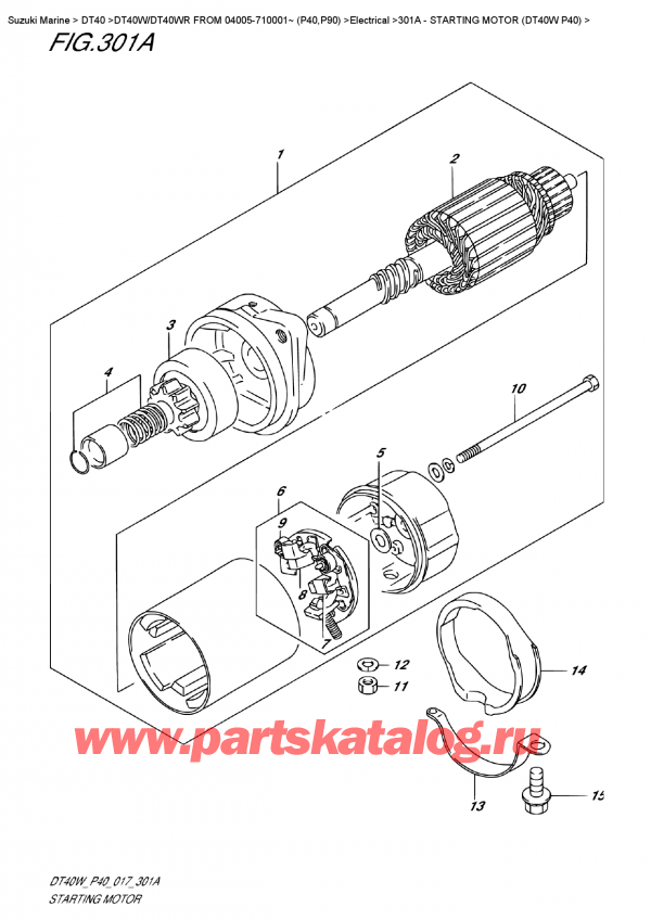 ,   , Suzuki DT40W S / L FROM 04005-710001~ (P40)  2017 , Starting  Motor  (Dt40W  P40)