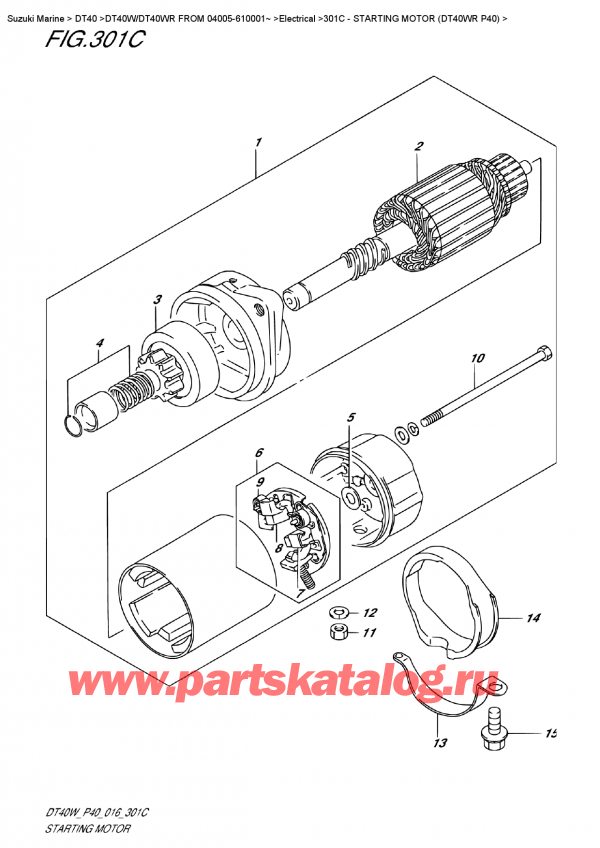  ,   , SUZUKI DT40W RS/RL FROM 04005-610001~ , Starting Motor  (Dt40Wr  P40)