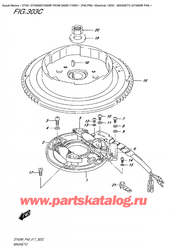 ,   , SUZUKI DT40W RS / RL FROM 04005-710001~ (P40), Magneto  (Dt40Wr  P40)