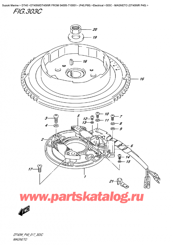  ,   , SUZUKI DT40W RS / RL FROM 04005-710001~ (P40),  (Dt40Wr P40)