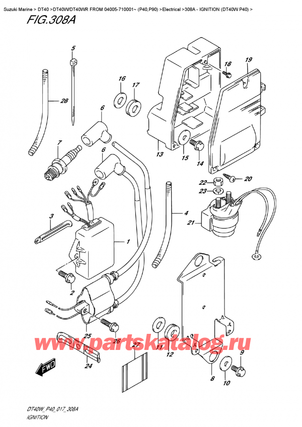  ,   , Suzuki DT40W S / L FROM 04005-710001~ (P40)  2017 , Ignition (Dt40W P40)
