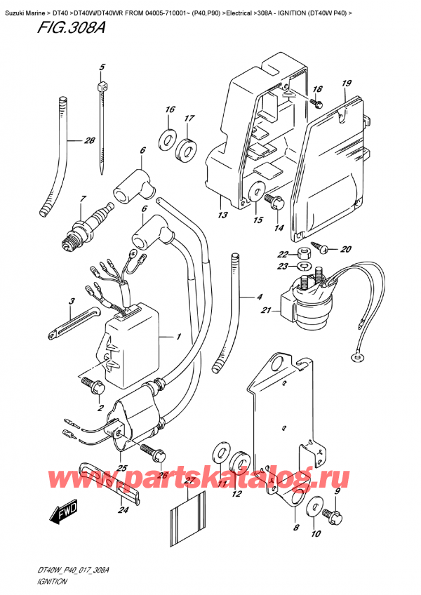  , , Suzuki DT40W S / L FROM 04005-710001~ (P40), Ignition (Dt40W P40)